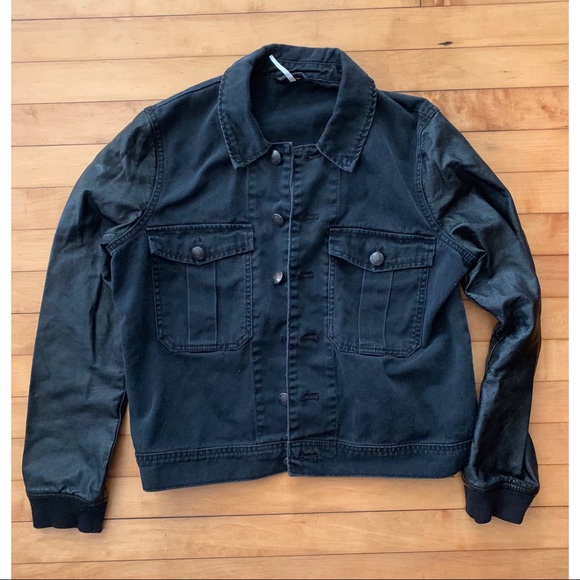 Free People Jackets & Blazers - Free People Black Jean Jacket